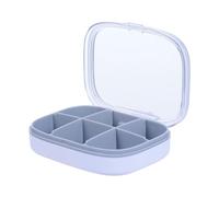 HAKIDZEL Travel Pill Holder with 6 Compartments Multi-Functional Abs Pill Box Organiser for Home and Travelling, Sealed Medicine Storage Container for Daily Use and On-the-go Convenience