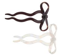 HAKIDZEL U Shaped Bow Hairpins 2 Pieces Mermaid Color and Brown French Twist Hair Clips for Women Hair Pins for Updos and Buns