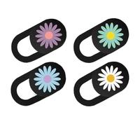 HAKIDZEL Ultra Thin Laptop Webcam Privacy Covers Slide Camera Cover 4pcs with Daisy Pattern, Abs Material to Prevent Web Spying and Protect Front Camera from Dirt for Laptop and Tablet