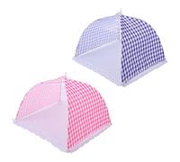HAKIDZEL Ventilation with Smooth Edges Cloth Material 2pcs Foldable Protective Covers with Mini Holes Food Cover Tent for Kitchen Table Use