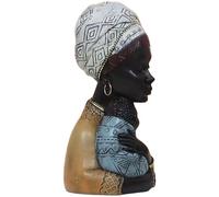 HAKIDZEL Vintage African Mother and Son Resin Desktop Statue Decorative Sculpture with Versatile Style for Shelf or Tabletop Home Décor Accent
