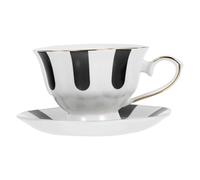 HAKIDZEL Vintage Ceramic Tea Cup and Saucer Set and Showing Culture Simple and Elegant Design for Tea Time with Families for Entertaining Guests