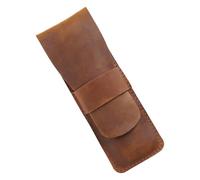 HAKIDZEL Vintage Leather Pencil Bag for Students and Men, Portable Pens Storage Bag with Cow Leather Material, for Graduation Time and Back to School Decorations, Elegant Retro Pen Case