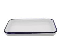 HAKIDZEL Vintage White Rectangular Enamel Baking Dish Resistant to High Temperatures and Easy to Clean, Non-Stick Roasting Pan for Oven Cooking and Serving