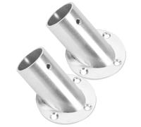 HAKIDZEL Wardrobe Closet Rod Holder Angled Pole Socket 90 Degree Beveled Clothes Rail Bracket for Bathroom Shower Curtain Installation