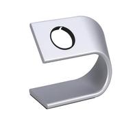 HAKIDZEL Watch Stand with Non-slip Base Charging Dock U Shaped Metal and Solid Construction, Elegant Silver Holder Compatible with Smartwatch Wireless Charging, for Desk or Nightstand Use