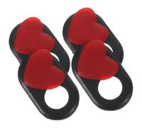 HAKIDZEL Webcam Privacy Covers 4pcs Portable Abs Material Heart Shaped Camera Lens Protectors with Slide Design for Privacy Security for Laptop Phone and Tablet
