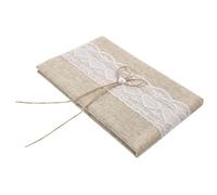 HAKIDZEL Wedding Sign-in Book Beige Guestbook for Weddings and Many Occasions with Reusable Fabric and Paper Pages to Record Attendance and Autographs, Stylish and Simple Design