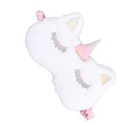 HAKIDZEL White Fluffy Unicorn Design Eye Mask Lightweight Fabric Sleeping Blindfold for Work and Naps Comfortable Flexible Night Blindfold
