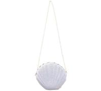 HAKIDZEL Women's Pu Crossbody Purse Large Capacity White Seashell Chain Bag Waterproof Shoulder Handbag for Travel and Parties Stylish Shell Shape Design