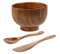 HAKIDZEL Wooden Face Mask Mixing Bowl Set with Spatula and Spoon, Portable 3pcs DIY Beauty Tools for Travel and Salon Use