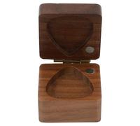 HAKIDZEL Wooden Guitar Pick Case with Square Rounded Surface, Easy to Store and Safety Bass Plectrum Storage Box, Elegant Coffee Colour Plectrum Case a Present for Guitarists