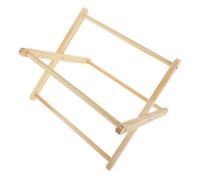 HAKIDZEL Wooden Macrame Magazine Storage Rack with Handmade Woven Design, Stylish and Simple Brown Floor Holder for Books and Vinyl Records, for Home Decorations and DIY Assembly