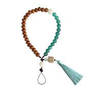 HAKIDZEL Wooden Phone Lanyard Wrist Strap Non Slip Beads and Bodhi Seed Tassel for Mobile Phone Decoration and Everyday Carry