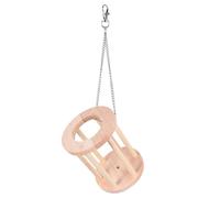 HAKIDZEL Wooden Rabbit Feeder Rack with Chain for Small Animals, Removable Hay Basket to Hold Grass in Place, Suitable for Rabbits and Chinchillas, Practical Hanging Food Feeder