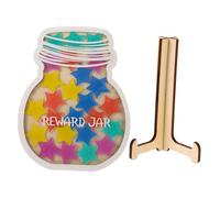 HAKIDZEL Wooden Reward Jar with Star Tokens for DIY Reward Chart System for Behavior Training Classroom Incentive and Creative Hands Learning Decoration
