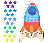 HAKIDZEL Wooden Star Reward Jar for Star Tokens Incentive Chart for Positive Behavior Training at Home and Classroom Safe Easy to Handle Motivation Tool