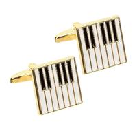 HAKIDZEL Yellow Alloy Piano Modelling Shirt Cufflinks for Men, 1 Pair Classic and Elegant Sleeve Cuff Links with Colour Retention, Birthday Gift for Business and Formal Wear