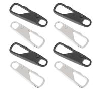 HAKIDZEL Zipper Pull Tabs Sturdy Silver Alloy Replacement 8pcs with Simple Installation for DIY Clothing Projects and Large Size Storage Bags for Pencil Bags and Pouches