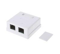 Hakimme CAT5e RJ45 Keystone Insert 2 Port Desktop Mount Box | Female-Female 8P8C Extender Cable Inline Modular Connector for Ethernet RJ45 Desktop Mount