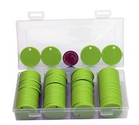 HAKITAROOM 35MM with Holes, 120 Pieces per Box of Plastic Poker Chips - Perfect for Bar Activities, Teaching Games, and Customizable Accessories with Text. (Lawn Green, 35MM/1.37 Inch)