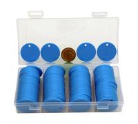 HAKITAROOM 35MM with Holes, 120 Pieces per Box of Plastic Poker Chips - Perfect for Bar Activities, Teaching Games, and Customizable Accessories with Text. (Sky Blue, 35MM/1.37 Inch)