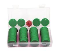 HAKITAROOM 35MM with Holes, 120 Pieces per Box of Plastic Poker Chips - Perfect for Bar Activities, Teaching Games, and Customizable Accessories with Text. (Green, 35MM/1.37 Inch)