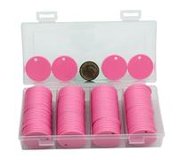 HAKITAROOM 35MM with Holes, 120 Pieces per Box of Plastic Poker Chips - Perfect for Bar Activities, Teaching Games, and Customizable Accessories with Text. (Pink, 35MM/1.37 Inch)