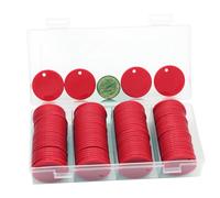 HAKITAROOM 35MM with Holes, 120 Pieces per Box of Plastic Poker Chips - Perfect for Bar Activities, Teaching Games, and Customizable Accessories with Text. (Red, 35MM/1.37 Inch)