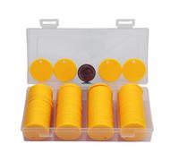 HAKITAROOM 35MM with Holes, 120 Pieces per Box of Plastic Poker Chips - Perfect for Bar Activities, Teaching Games, and Customizable Accessories with Text. (Yellow, 35MM/1.37 Inch)