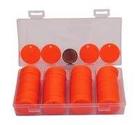 HAKITAROOM 35MM with Holes, 120 Pieces per Box of Plastic Poker Chips - Perfect for Bar Activities, Teaching Games, and Customizable Accessories with Text. (Orange, 35MM/1.37 Inch)