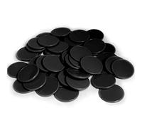 HAKITAROOM Set of 100 1 Inch Opaque Plastic Learning Counters Mini Poker Chips Game Tokens with Storage Box (1 Inch, Black)
