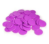 HAKITAROOM Set of 100 Opaque Plastic Learning Counters Mini Poker Chips Game Tokens with Storage Box (Purple, 1.58 Inch)