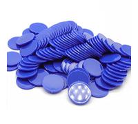 HAKITAROOM Set of 100 Opaque Plastic Learning Counters Mini Poker Chips Game Tokens with Storage Box (Blue, 1 Inch)