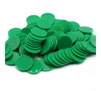 HAKITAROOM Set of 100 Opaque Plastic Learning Counters Mini Poker Chips Game Tokens with Storage Box (Green, 1.58 Inch)