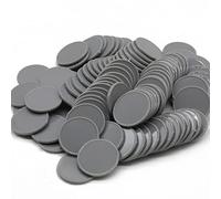 HAKITAROOM Set of 100 Opaque Plastic Learning Counters Mini Poker Chips Game Tokens with Storage Box (Gray, 1.58 Inch)