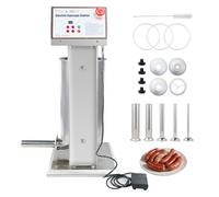 Hakka 12L Electric Sausage Stuffer Machine, 25lb Commercial Sausage Maker Machine with 4 S/S Funnels Automatic Stainless Steel Vertical Sausage Filling Maker