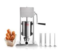 Hakka 3L/7Lb Sausage Stuffer Machine,2 Speed Stainless Steel Vertical Sausage Maker with Four Tubes,Meatball Maker for Home & Commercial Kitchens