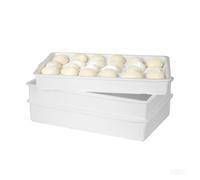 HAKKA 3pcs Bread Leavening and Pizza Box,Food Grad Container Sets,Stackable Proofing Tray Storage Container for Kitchen(3pcs box 60x40x9.5)