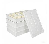 HAKKA 4 Box+1 Lid Dough Proofing Boxes, 22.8 Litre Commercial Dough Proofing Box,Stackable Plastic Bread Storage Container,Dough Fermentation Tray, for Bakery, Pizza Restaurant (60x40x9.5cm)