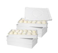 HAKKA 6 Box+1 Lid Dough Proofing Boxes, 22.8 Litre Commercial Dough Proofing Box,Stackable Plastic Bread Storage Container,Dough Fermentation Tray, for Bakery, Pizza Restaurant (60x40x9.5cm)