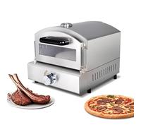Hakka Commercial Gas Pizza Oven with Temperature Pointer Gaugewith and Gas Regulator,Ventilation Openings on Both Sides,Pizza Maker for Grilled Pizza, Lamb Chops, Chicken Wings,Grilled Meat