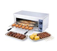 Hakka Electric Salamander Grill, Commercial 2000W Salamander Broiler Oven Cheese Melter Stainless Steal with Removable Crumb Tray 3 Heights Adjustable for BBQ, Pizza, Grill Steaks