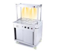 Hakka Mobile Buffet Server,Electric Bain Marie Food Warmer Bain Marie Steam Table for Catering & Entertaining Adjustable Temperature 30-85℃ with Heated Buffet Gantry（83cm）