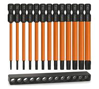 Hakkin 13-Piece Torx Bit Set Long 1/4 Inch 75 mm Bit Set Long Magnetic Torx Screwdriver Set S2 Steel Bit Set for Cordless Screwdriver T5 T6 T7 T8 T9 T10 T15 T20 T25 T27 T30 T35 T40