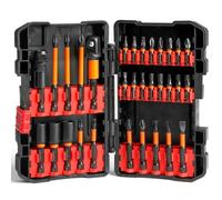 Hakkin 31Pcs Impact Screwdriver Bit Set,Hex/Torx/Pozidriv/Slotted/Phillips/Square Bits and Nut Driver S2 Steel Magnetic Screwdriver Bits for Power Screwdrivers Electric Drill Drivers