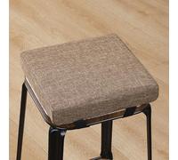 Haklein Thickened Booster Seat Cushion with Fixed Buckle, 50D High-Density Foam Square Stool Pad, Non-slip Removable Linen Cover Chair Cushion (Flaxen,30 * 30 * 8cm)