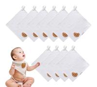 Hakochia 10-Pack 100% Cotton Muslin Cloths & Bibs 2-in-1 | 30x30cm Muslin Squares,Hypoallergenic | Hypoallergenic Super Absorbent Burp Cloths for Newborns