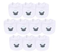 Hakochia Muslin Baby Bibs Extra Thick, for Heavy Droolers 0-36M | 6-Layer Super Absorbent Baby Feeding Bibs | Unisex Neutral Design 10-Pack, Hypoallergenic & Quick Dry