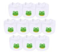 Hakochia Muslin Baby Bibs Extra Thick, for Heavy Droolers 0-36M | 6-Layer Super Absorbent Baby Feeding Bibs | Unisex Neutral Design 10-Pack, Hypoallergenic & Quick Dry (White-a2)